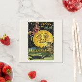 Aangepaste tekst  Halloween Moon Witch bekijken Servet (Insitu)