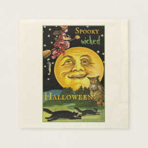 Aangepaste tekst  Halloween Moon Witch bekijken Servet