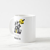 Aangepaste tekst Halloween Spooky Castle Koffiemok (Voorkant links)