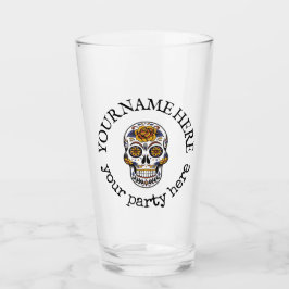 Aangepaste tekst halloween Sugar Skull Beer Glas