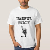 Aangepaste tekst handig Idiot vingerpunt T-shirt (Voorkant)