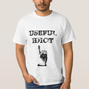Aangepaste tekst handig Idiot  vingerpunt T-shirt