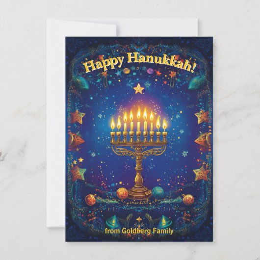 Aangepaste tekst✡️ Hanukkah 🕎 Blijf schijnen, Feestdagenkaart (Voorkant)