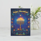 Aangepaste tekst✡️ Hanukkah 🕎 Blijf schijnen, Feestdagenkaart (Staand voorkant)