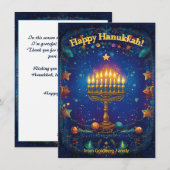 Aangepaste tekst✡️ Hanukkah 🕎 Blijf schijnen, Feestdagenkaart (Voorkant / Achterkant)
