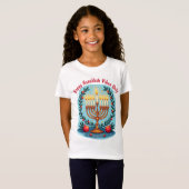 Aangepaste tekst Hanukkah Feest van Plezier T-shirt (Voorkant volledig)