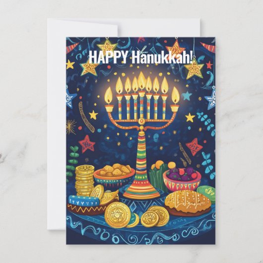 Aangepaste tekst Hanukkah Harmony Feestdagenkaart (Voorkant)