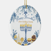 Aangepaste tekst Hanukkah Harmony Keepsake Keramisch Ornament (Rechts)