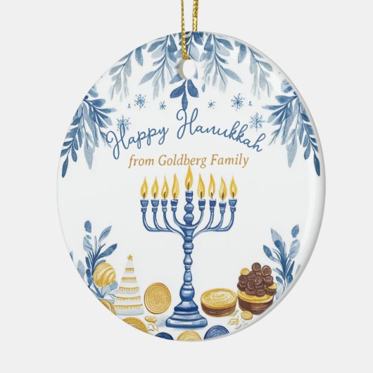 Aangepaste tekst Hanukkah Harmony Keepsake Keramisch Ornament (Links)