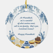 Aangepaste tekst Hanukkah Harmony Keepsake Keramisch Ornament (Achterkant)