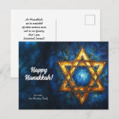 Aangepaste tekst Happy Chanoeka✡️, Davidster Briefkaart (Voorkant / Achterkant)