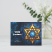 Aangepaste tekst Happy Chanoeka✡️, Davidster Briefkaart (Staand voorkant)
