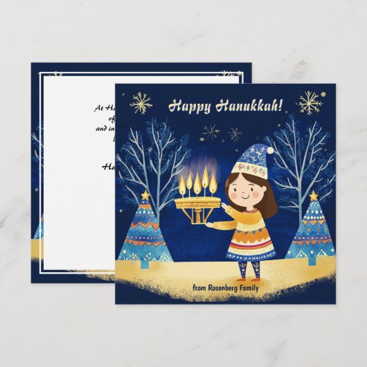 Aangepaste tekst Happy Chanoeka✡️, Davidster Feestdagenkaart (Voorkant / Achterkant)
