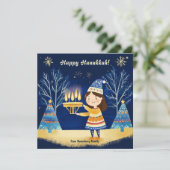 Aangepaste tekst Happy Chanoeka✡️, Davidster Feestdagenkaart (Staand voorkant)
