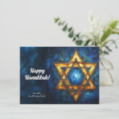 Aangepaste tekst Happy Chanoeka✡️, Davidster Feestdagenkaart (Staand voorkant)