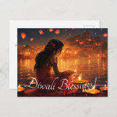 Aangepaste tekst 🤩 Happy Diwali Briefkaart (Voorkant / Achterkant)