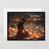 Aangepaste tekst 🤩 Happy Diwali Briefkaart (Voorkant / Achterkant)