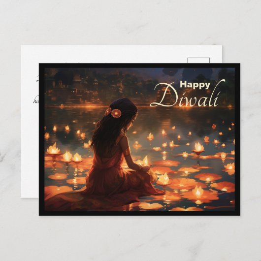 Aangepaste tekst 🤩 Happy Diwali Briefkaart (Voorkant / Achterkant)