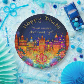 Aangepaste tekst, Happy Diwali Decorative Papieren Bordje (Feest)