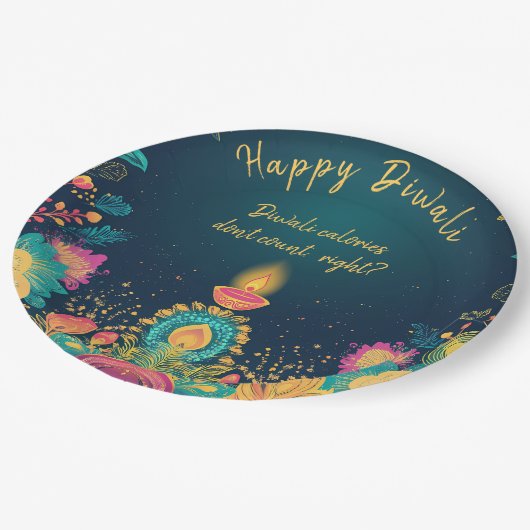 Aangepaste tekst, Happy Diwali Papieren Bordje (Gekanteld)