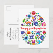Aangepaste tekst, Happy Easter (folklore) Briefkaart (Voorkant / Achterkant)