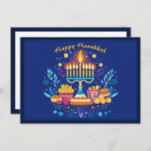 Aangepaste tekst Happy Hanukkah✡️, Feestdagenkaart (Voorkant / Achterkant)