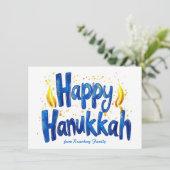 Aangepaste tekst Happy Hanukkah✡️, Feestdagenkaart (Staand voorkant)