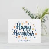 Aangepaste tekst Happy Hanukkah✡️, Feestdagenkaart (Staand voorkant)
