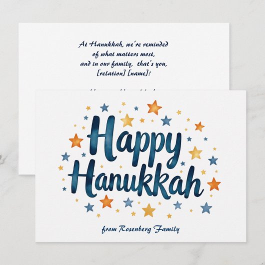 Aangepaste tekst Happy Hanukkah✡️, Feestdagenkaart (Voorkant / Achterkant)