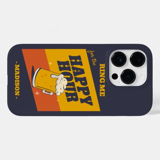 aangepaste tekst happy hour Case-Mate iPhone case (Achterkant (horizontaal))