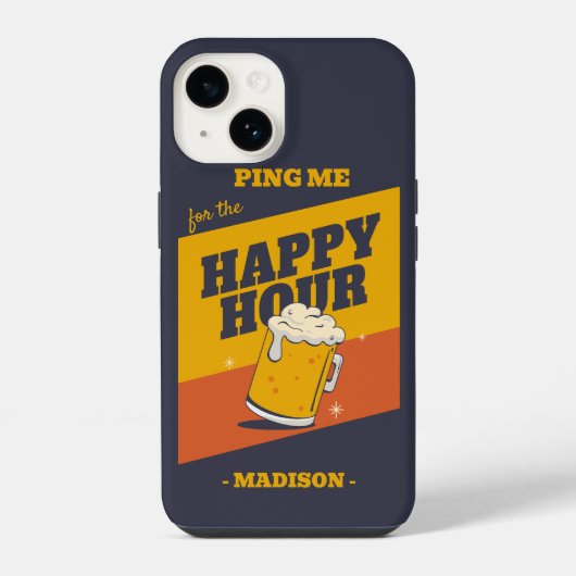 aangepaste tekst happy hour iPhone hoesje (Achterkant)