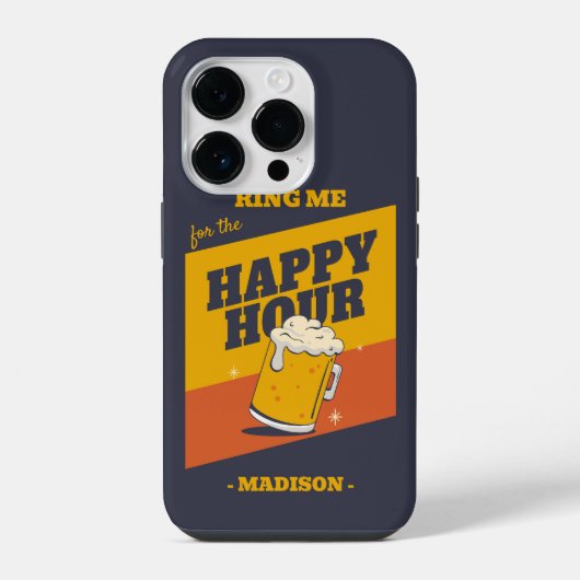 Aangepaste tekst Happy Hour iPhone Hoesje (Achterkant)