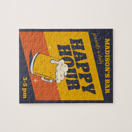 aangepaste tekst happy hour legpuzzel (Horizontaal)