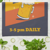 aangepaste tekst happy hour theedoek (Gevouwen)