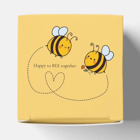 Aangepaste tekst Happy Love Bees Bedankdoosjes (Bovenkant)