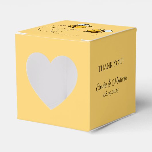 Aangepaste tekst Happy Love Bees Bedankdoosjes (Voorkant Zijde)