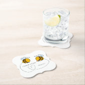 Aangepaste tekst Happy Love Bees Kartonnen Onderzetters (Insitu)