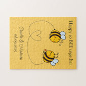 Aangepaste tekst Happy Love Bees Legpuzzel (Horizontaal)