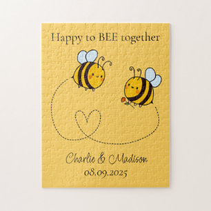 Aangepaste tekst Happy Love Bees Legpuzzel