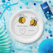 Aangepaste tekst Happy Love Bees Papieren Bordje (Feest)