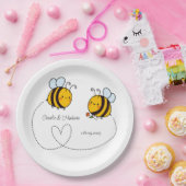 Aangepaste tekst Happy Love Bees Papieren Bordje (Feest)