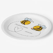 Aangepaste tekst Happy Love Bees Papieren Bordje (Gekanteld)