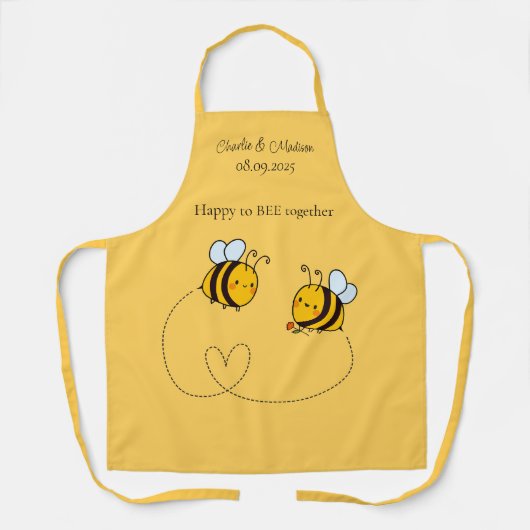 Aangepaste tekst Happy Love Bees Schort (Voorkant)