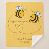 Aangepaste tekst Happy Love Bees Sherpa Deken (Voorkant)