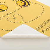 Aangepaste tekst Happy Love Bees Sherpa Deken (3/4)