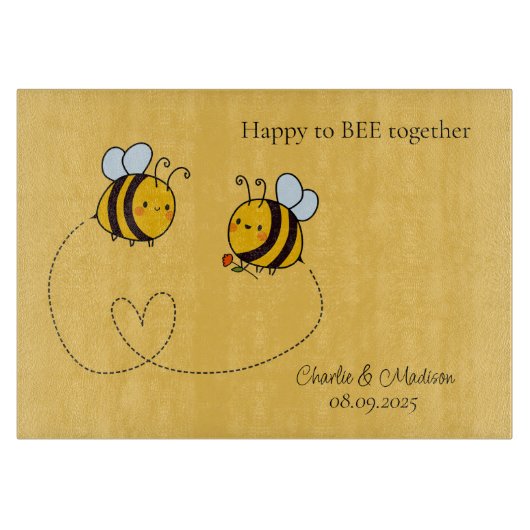 Aangepaste tekst Happy Love Bees Snijplank (Voorkant)