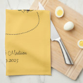 Aangepaste tekst Happy Love Bees Theedoek (Quarter Fold)