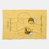 Aangepaste tekst Happy Love Bees Theedoek (Horizontaal)