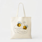Aangepaste tekst Happy Love Bees Tote Bag (Voorkant)