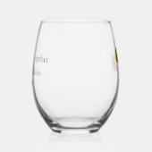 Aangepaste tekst Happy Love Bees Wijnglas Zonder Voet (Rechts)